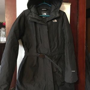 North Face ladies black winter down parka coat / jacket, Sz XL, mint condition